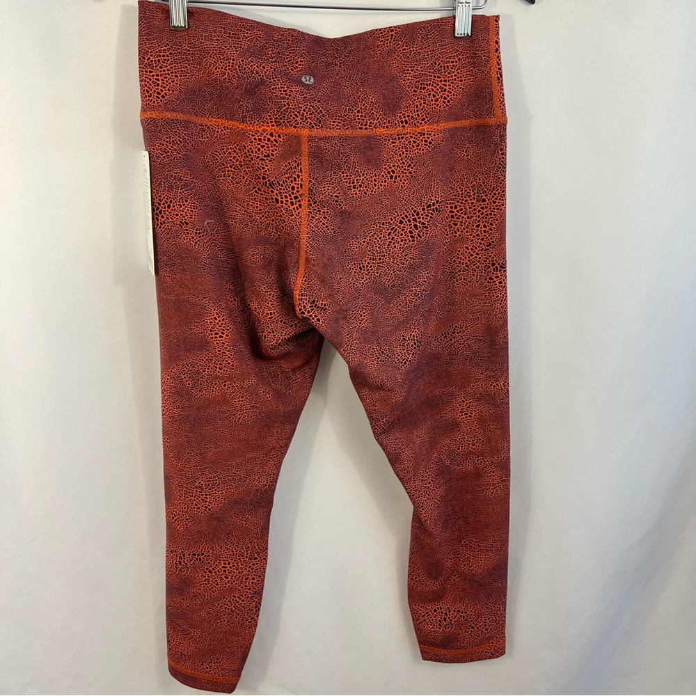 Lululemon Wunder Train HR Tight 25” Womens 14 Geometric Yoga Pants Orange Blue - Picture 4 of 6
